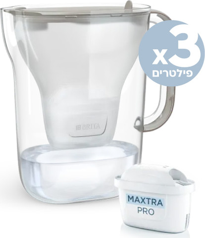 קנקן לסינון מים - 2.4 ליטר כולל פילטר תואם Brita בריטה Style חול ים