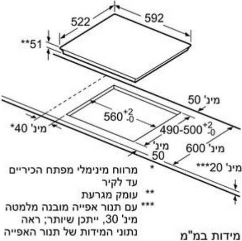 כיריים אינדוקציה - 60 ס"מ Bosch בוש PIE611BB5E