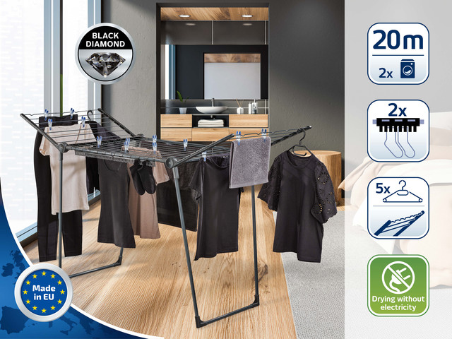 מתקן ייבוש כביסה Pegasus 200 Black  81695  מבית Leifheit גרמניה