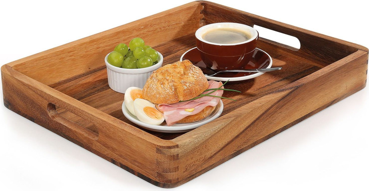 מגש ידיות M עץ שיטה tray acacia
