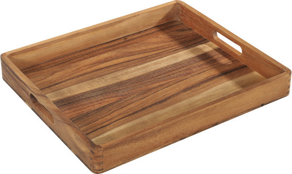 מגש ידיות L עץ שיטה tray acacia