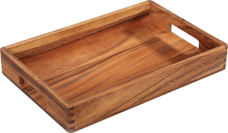 מגש ידיות S עץ שיטה  serving tray acacia