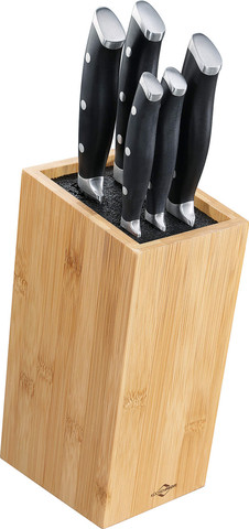 בלוק עץ משופע עם 6 סכינים knife block