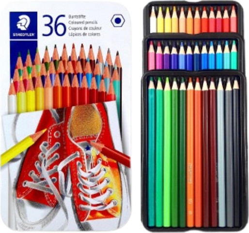 סט עפרון צבעוני בקופ' פח 36 צבעים STAEDTLER‏