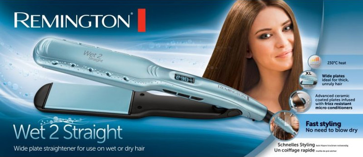 מחליק שיער רחב יבש רטוב Remington רמינגטון S7350