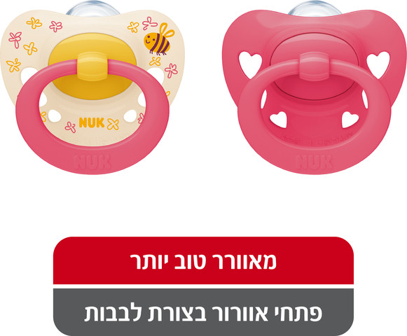 מוצצים סיגנטור 6-18 חודשים ורוד