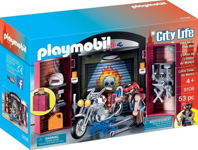 פליימוביל מוסך אופנועים מארז נשיאה 9108 - Playmobil