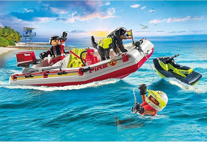 סירת כיבוי עם אופנוע ים Playmobil 71464
