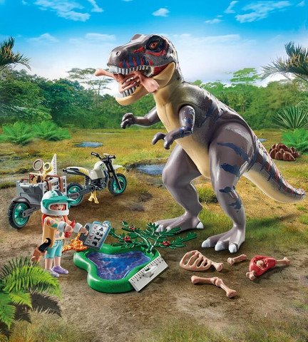 פליימוביל חוקר דינוזאורים וטי רקס 71524 - Playmobil