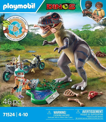 פליימוביל חוקר דינוזאורים וטי רקס 71524 - Playmobil