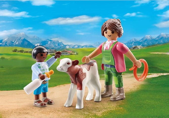 פליימוביל חקלאי עם עגל 71803 Playmobil