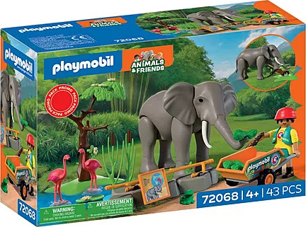פליימוביל פיל עם שומר גן חיות 72068 Playmobil