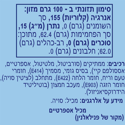 גומי לעיסה ללא סוכר בטעם מנטה בקבוקון