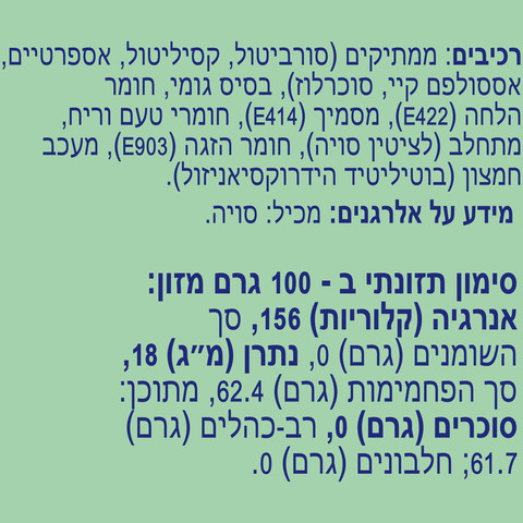 גומי לעיסה ללא סוכר בטעם מנטה עדינה בקבוקון