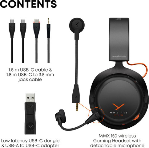 אוזניות גיימינג אלחוטיות MMX 150 beyerdynamic בחרו צבע שחור