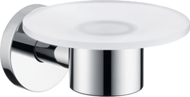 סבוניה עגולה משולבת זכוכית Hansgrohe LOGIS Chrome