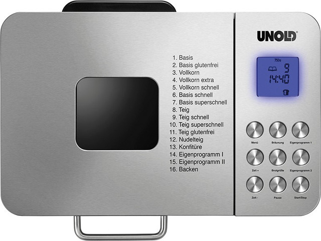 אופה לחם דיגיטלי נירוסטה Unold אנולד BACKMEISTER Edel