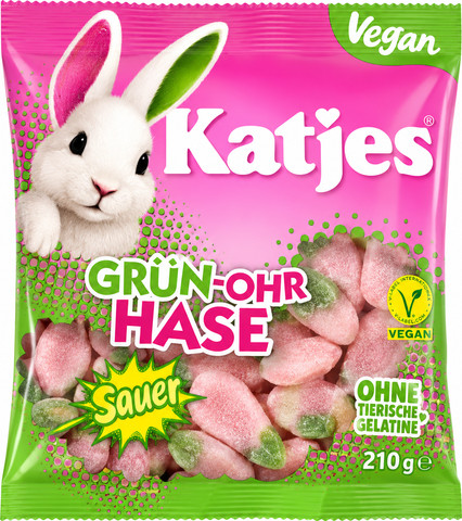 Katjes Grun-OHR Hase sour קטג'ס ארנבים טבעוני חמוצים
