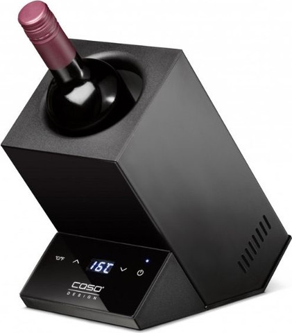 מקרר יין קומפקטי לבקבוק יין בודד Caso קאסו WineCase One INOX שחור