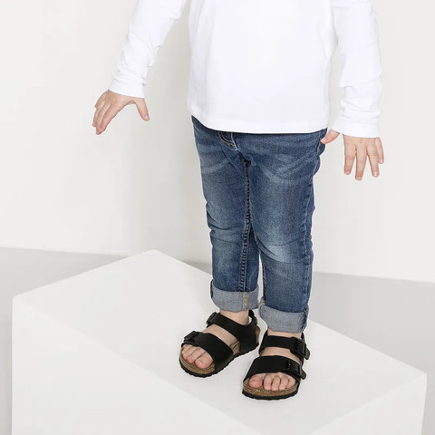Birkenstock  New York Kids BF Black 187603-black כפכפים