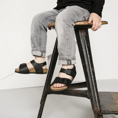 Birkenstock  New York Kids BF Black 187603-black כפכפים