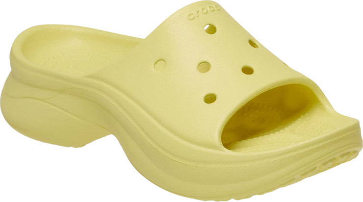 Crocs Bae Slide - כפכפי סלייד פלטפורמה קרוקס לנשים בצבע צהוב שושן