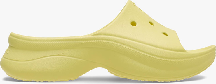 Crocs Bae Slide - כפכפי סלייד פלטפורמה קרוקס לנשים בצבע צהוב שושן