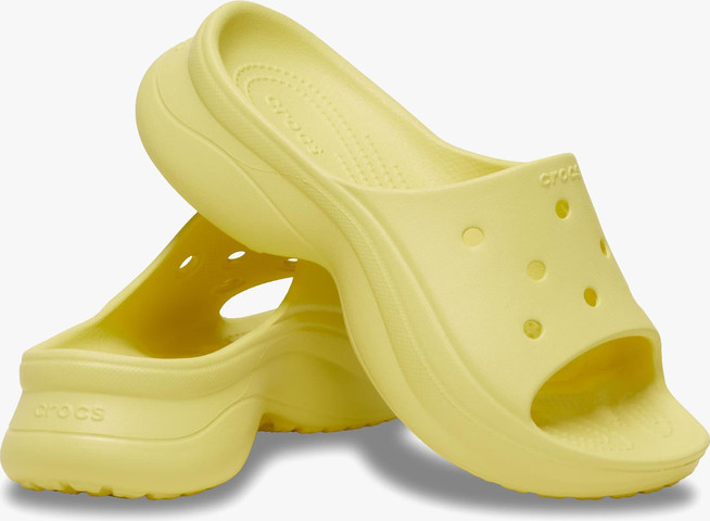 Crocs Bae Slide - כפכפי סלייד פלטפורמה קרוקס לנשים בצבע צהוב שושן