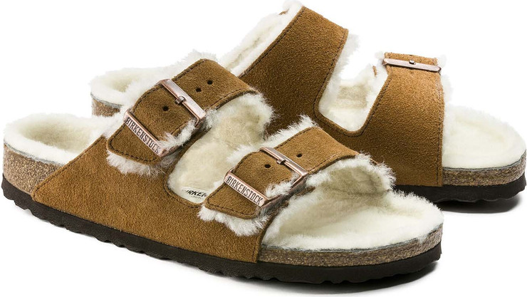 Birkenstock אריזונה פרווה סטון 1001135 כפכפים