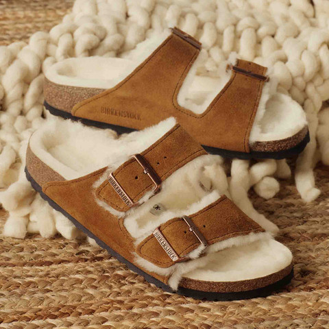 Birkenstock אריזונה פרווה סטון 1001135 כפכפים