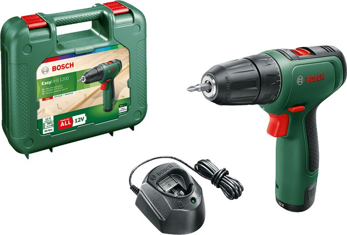 מברגה/מקדחה נטענת 12V כולל סוללה ומטען Bosch בוש EasyDrill 1200