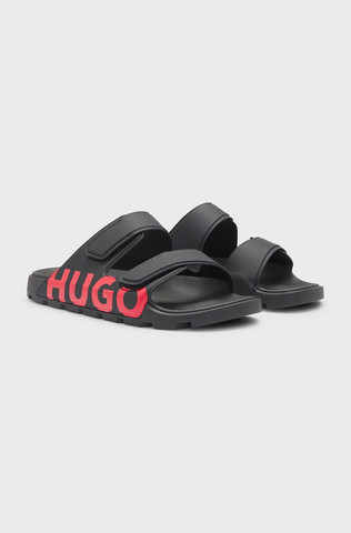 כפכפי הוגו Logo Sandals With Double Touch-Closure Straps גברים - הוגו - Black