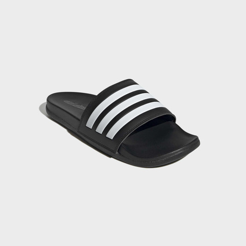 אדידס כפכף גברים פסים לבנים בסיס שחור (Adilette Comfort)