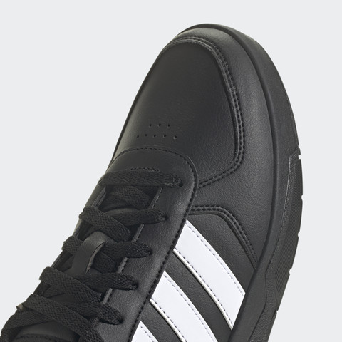 אדידס נעלי גברים סניקרס עם שרוכים פסים לבן בסיס שחור (Courtbeat)