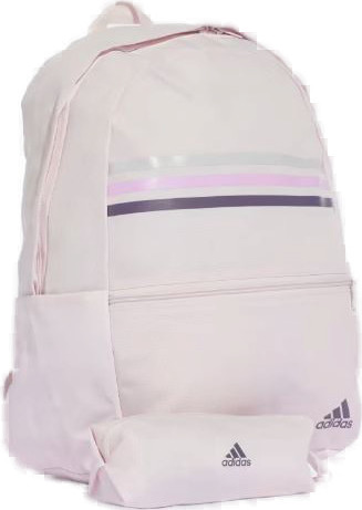 תיק גב Adidas דגם קלאסיק - ורוד בהיר פסים עם קלמר