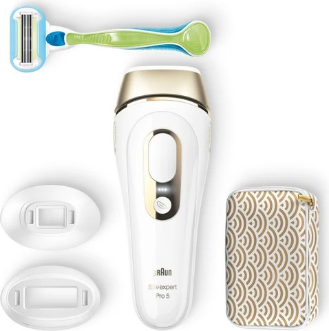 מסיר שיער ביתי בלייזר IPL כולל סכין גילוח Braun בראון Silk-expert Pro 5 PL5237