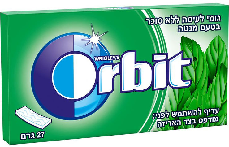 מסטיק אורביט סטיקס בטעם מנטה עדינה ללא סוכר