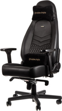 כיסא גיימינג NOBLECHAIRS ICON REAL LEATHER BLACK עור אמיתי