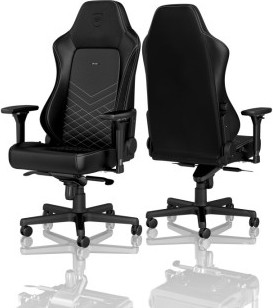 כיסא גיימינג NOBLECHAIRS HERO BLACK/PLATINUM WHITE בצבע שחור/ לבן פלטיניום NBL-HRO-PU-BPW