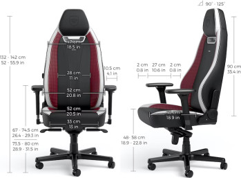 כיסא מנהלים NOBLECHAIRS LEGEND BLACK/WHITE/RED בצבע שחור/לבן/אדום