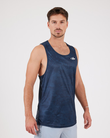 VN Racer Tank - גופיית ריצה לגבר בצבע הסוואה נייבי - כחול נייבי