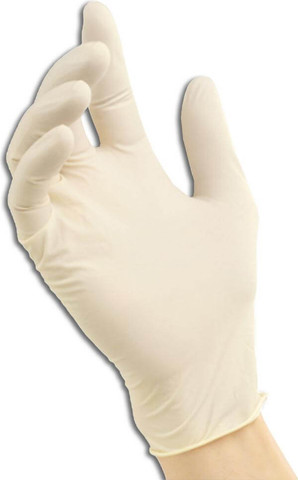 כפפות לטקס עם טלק. 100 יחידות. Latex Gloves Powdered. מידות S. M. L. XL