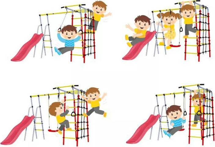מתקן ספורט נינג'ה הכולל מגלשה, 3 סולמות, סולם חבלים, מתח עליון וטבעות התעמלות - דגם PRO MAX 5