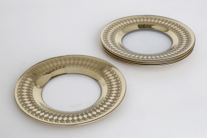 סט 6 צלחות מנה עיקרית זכוכית קוטר 26 ס״מ RoyGold