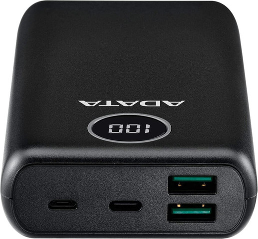 סוללת גיבוי ניידת 20,000mAh כולל חיבור Adata USB-C איי דאטא AP20000QCD שחור
