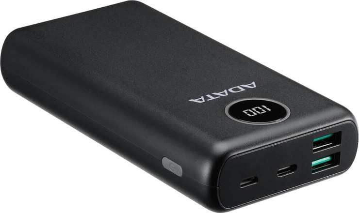 סוללת גיבוי ניידת 20,000mAh כולל חיבור Adata USB-C איי דאטא AP20000QCD שחור