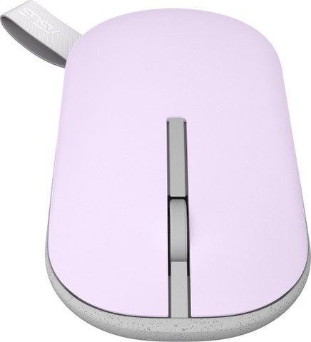 עכבר אלחוטי Asus Marshmallow MD100 Mist Purple - עיצוב סימטרי וקומפקטי - רצועת נשיאה מובנית - צבע סגול ערפל