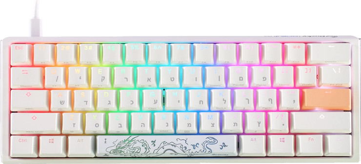מקלדת מכנית Ducky One 3 Mini Pure White עם מתגי Cherry Red Switch