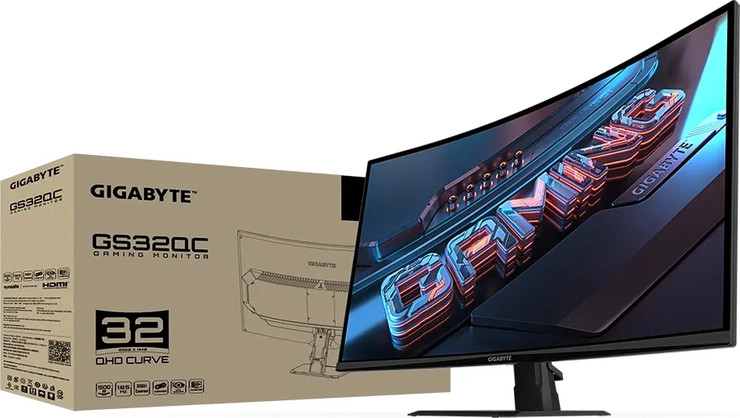 מסך מחשב לגיימינג Gigabyte GS32QC בגודל 31.5" בצבע שחור