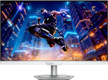 מסך גיימינג לבן Gigabyte M27UP 4K SS IPS 160Hz 1MS HDR USB HUB KVM ICE
